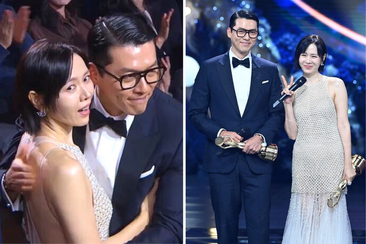 Son Ye Jin va Hyun Bin gay sot o le trao giai Rong Xanh 2025. Anh: cat tu video