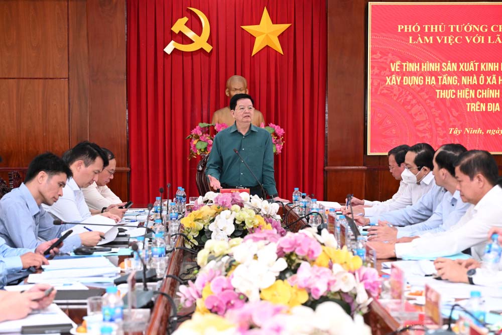 Deputy Prime Minister Mai Van Chinh worked with Tay Ninh province in Ben Luc commune. Photo: Kien Dinh