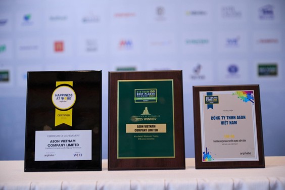 AEON Viet Nam tiep tuc duoc vinh danh o nhieu hang muc giai thuong tai Le Vinh Danh - Noi lam viec tot nhat Viet Nam 2025. Anh: AEON Viet Nam