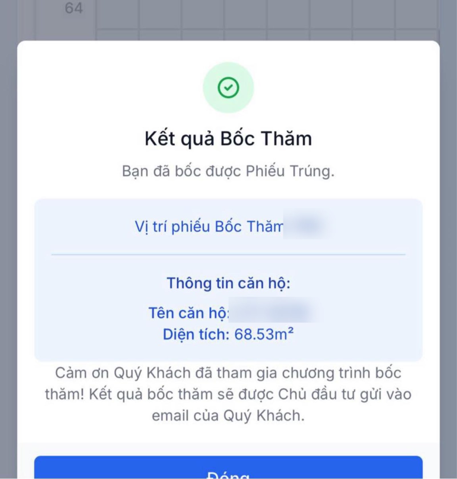 Nguoi dan hao hung chia khoe khoang khac boc tham trung suat mua can ho nha o xa hoi. Anh: Nguoi dan cung cap