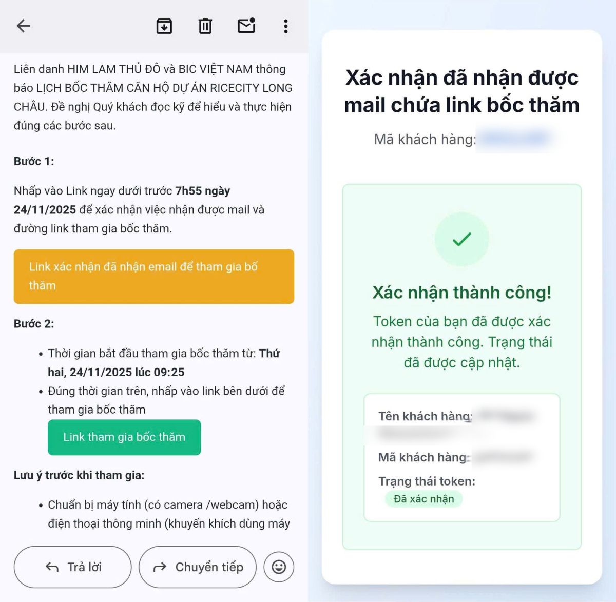 Nguoi dan thuc hien boc tham online mua, thue mua nha o xa hoi Rice City Long Chau. Anh: Nguoi dan cung cap