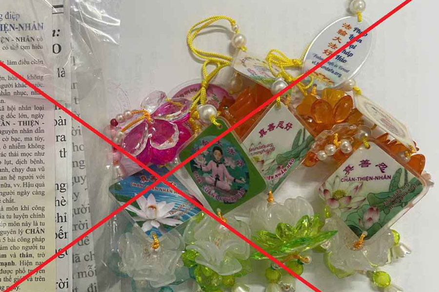 Hình ảnh những đồ vật, tài liệu bà N.T.B giao nộp. Ảnh: Công an tỉnh Hưng Yên