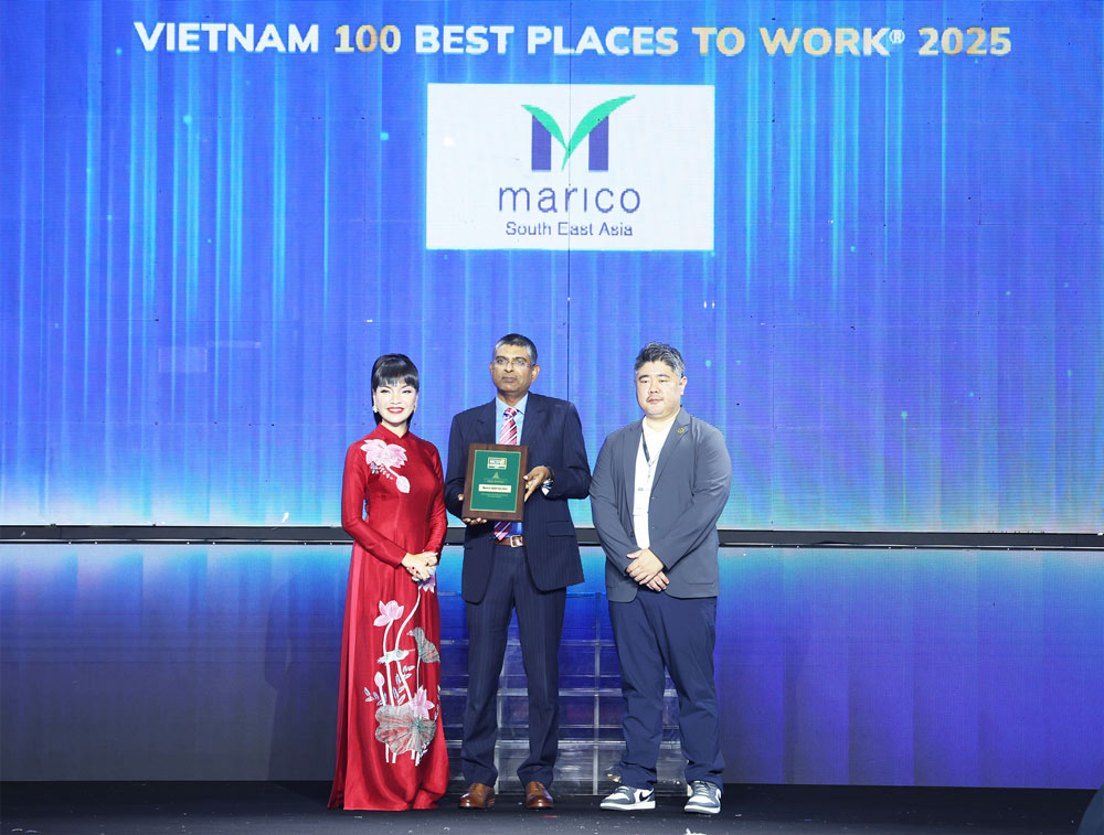 Marico SEA was honored for the fourth time at the top 100 Best Workplaces in Vietnam award. Photo: Provided by the enterprise