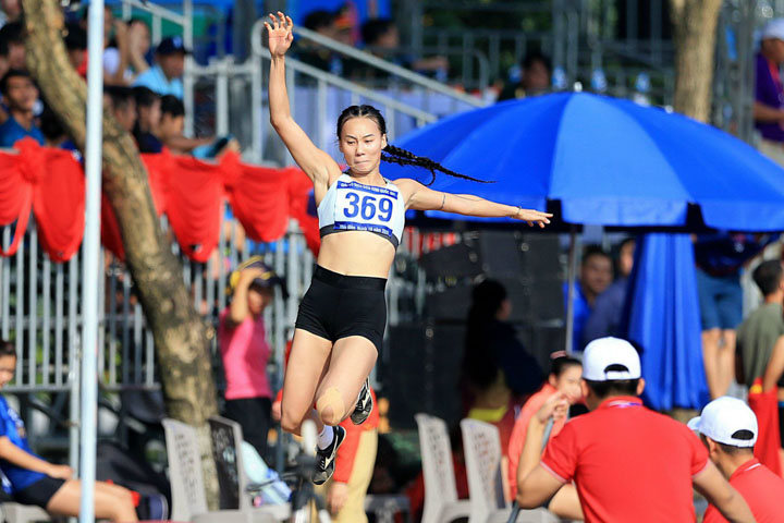 Thanh Giang la van dong vien 7 mon phoi hop nu duy nhat cua Viet Nam du SEA Games 33. Anh: Thu Khuc