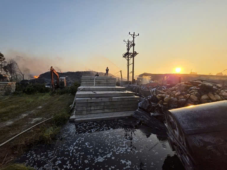 Hien truong vu chay. Anh: Cong an Hai Phong