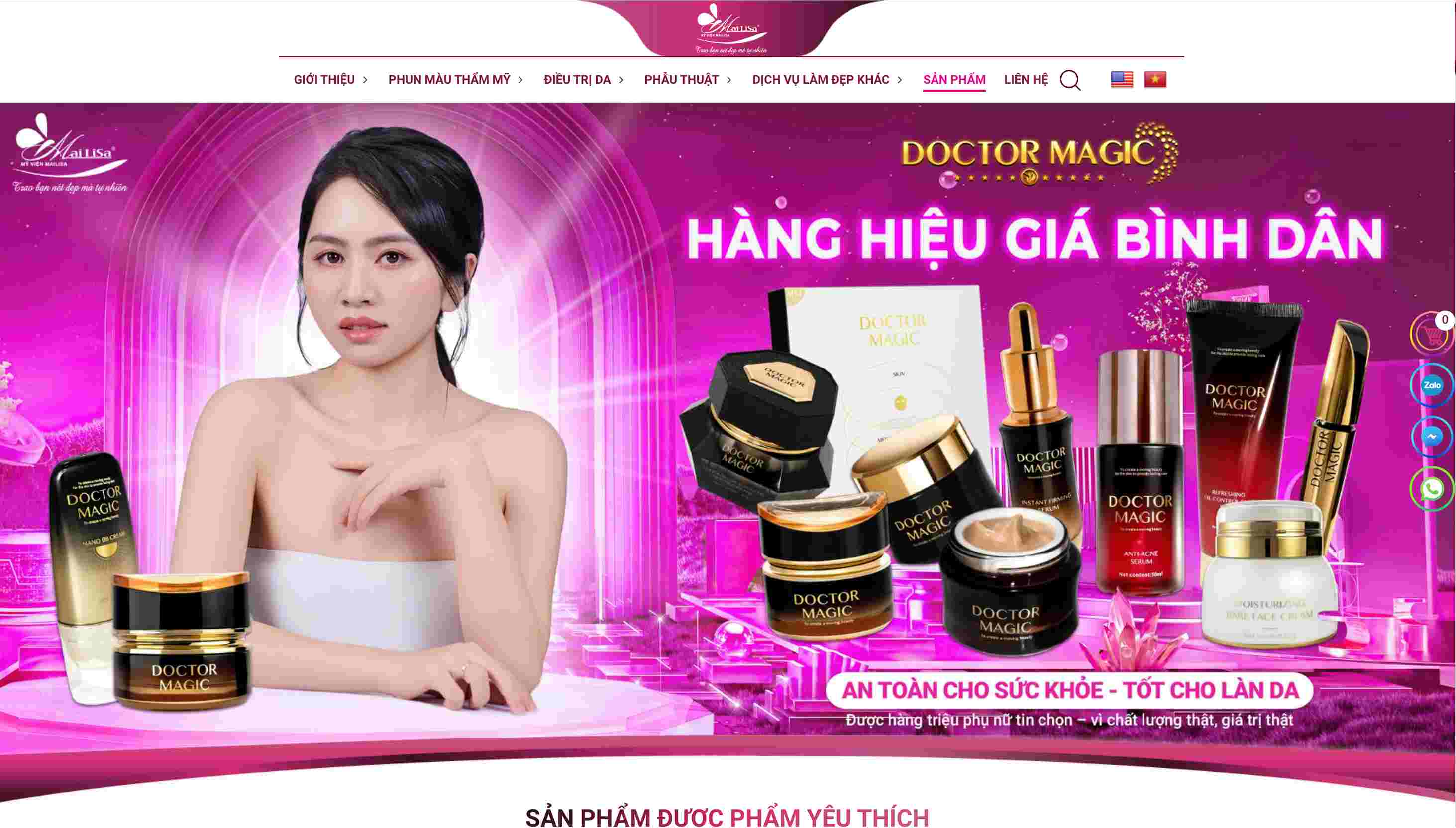 Nhung loi quang cao co canh ve my pham cua tham my vien Mailisa. Anh chup man hinh