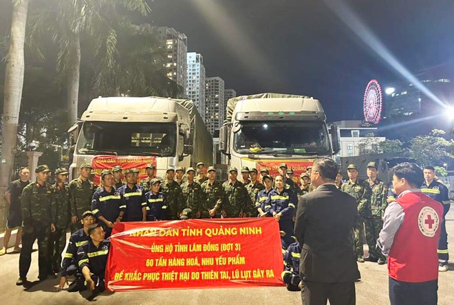 Quảng Ninh tiếp tục chi viện hơn 60 tấn hàng hỗ trợ tỉnh Lâm Đồng