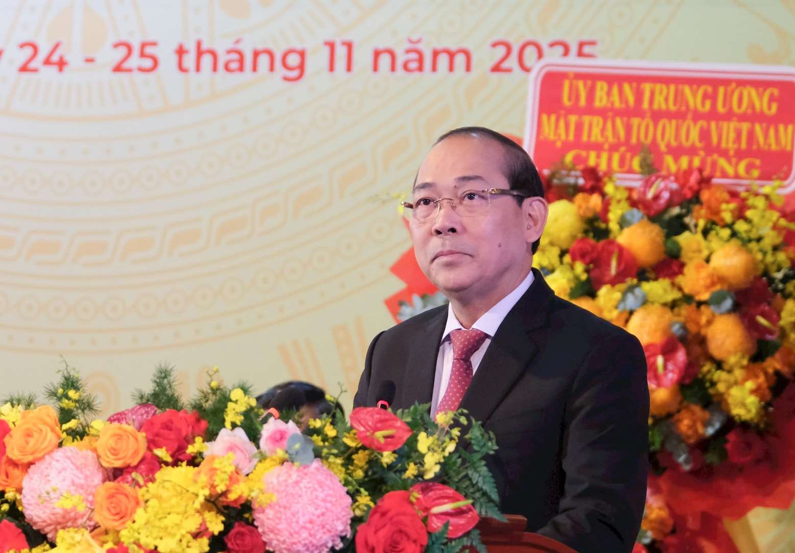 Pho Chu tich Uy ban Trung uong MTTQ Viet Nam Hoang Cong Thuy phat bieu chi dao tai Dai hoi. Anh: Phuc Khanh