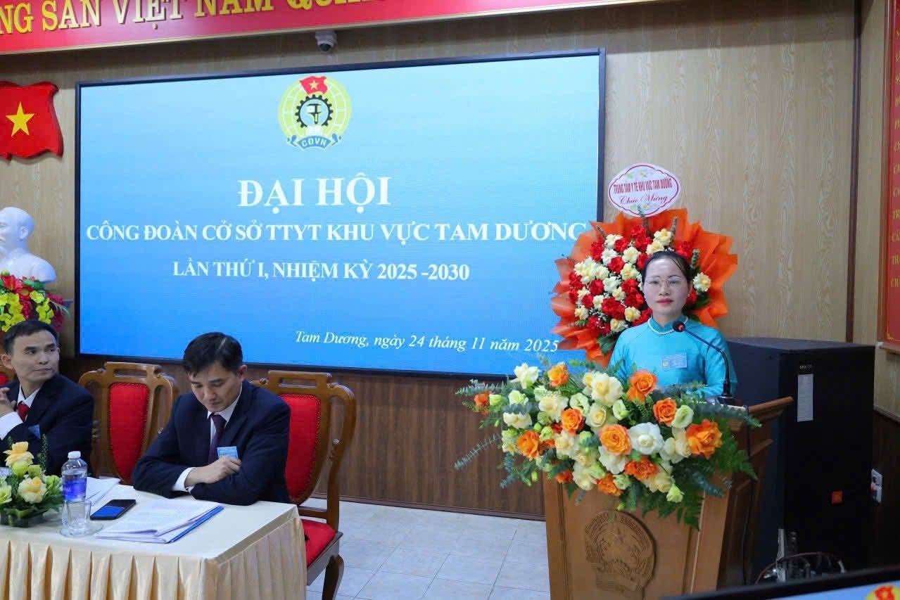 El Congreso Sindical del Centro de Salud de la Region de Tam Duong tuvo un gran exito. Foto: Federacion Laboral Provincial de Phu Tho.
