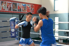 Vietnamese sprint teams practice before the 33rd SEA Games