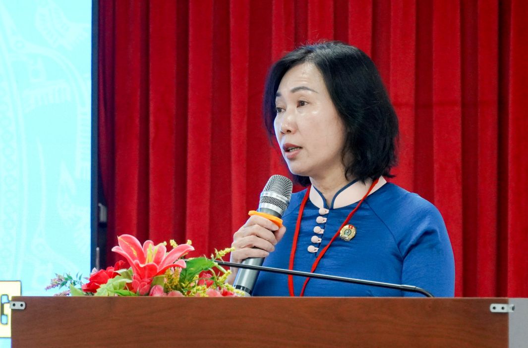 Ba Tran Ngoc My phat bieu chi dao Dai hoi. Anh: Phuong Anh