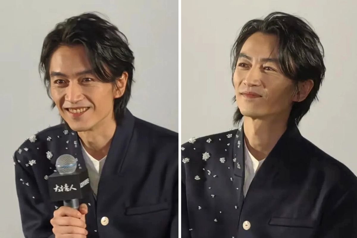 새로운 영화 홍보 행사에서 야위고 핼쑥한 Tran Hieu. 사진: 비디오 캡처