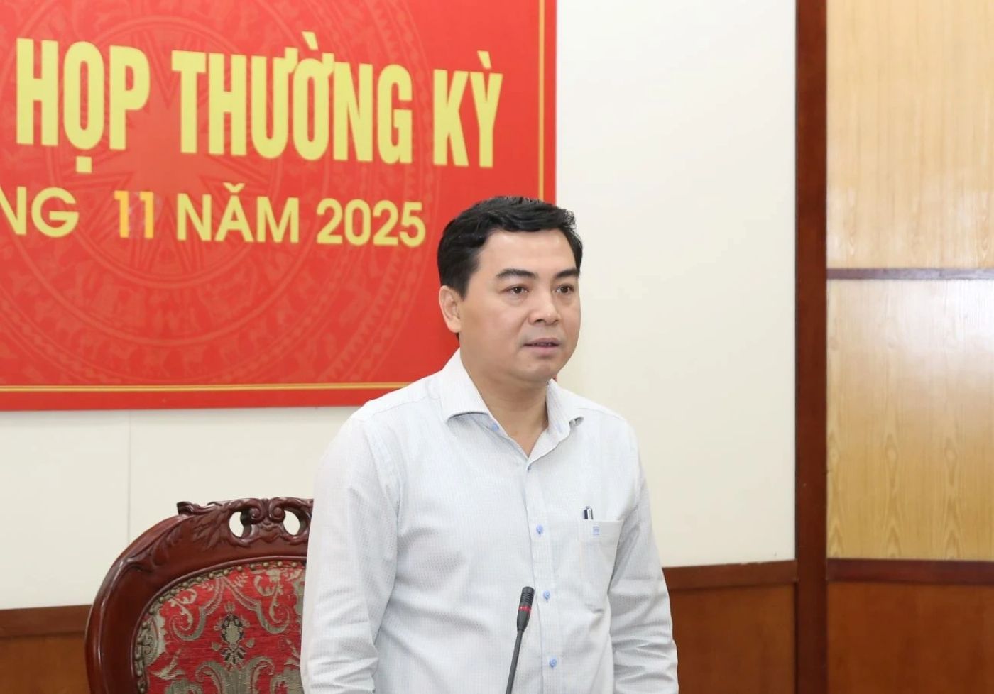 Mr. Nguyen Hoai Anh - Chairman of Thanh Hoa Provincial People's Committee requested to continue reforming administrative procedures, attracting investment for development. Photo: Phong Sac