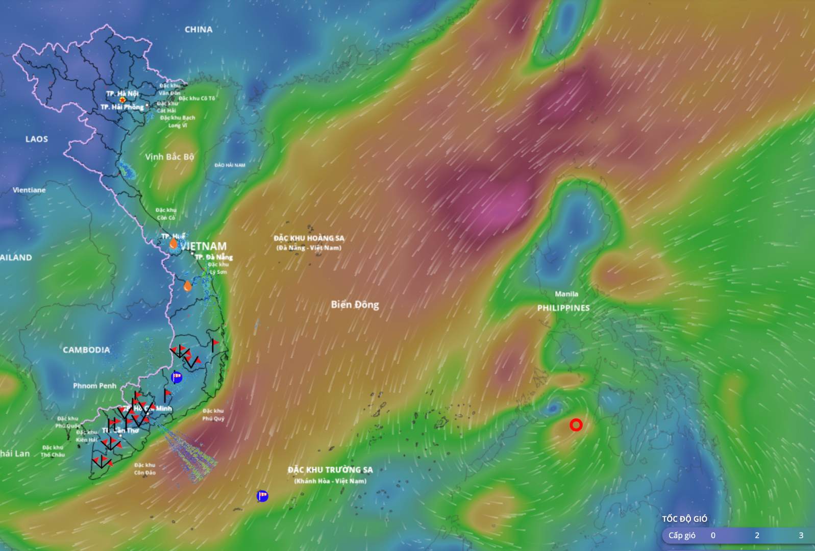 北海湾、北東シナ海地域の天候予報は、寒気が強まるため不利な展開となる。出典:ベトナム自然災害監視システム
