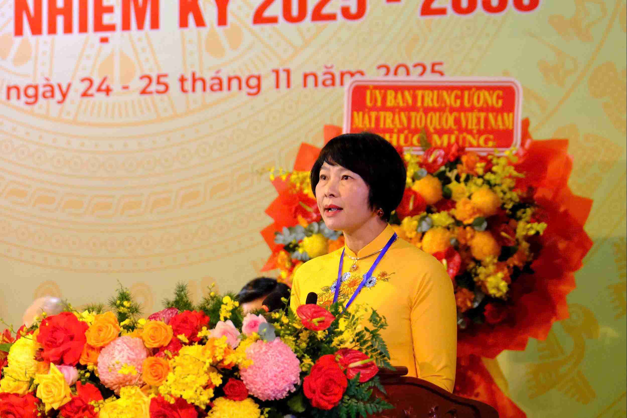 Ba Pham Thi Phuc tiep tuc lam Chu tich Uy ban MTTQ Viet Nam tinh Lam Dong, nhiem ky 2025 - 2030. Anh: Phuc Khanh