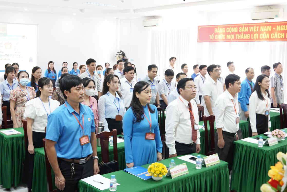 Dai bieu tham du Dai hoi Cong doan co so (CDCS) Benh vien Tim mach Can Tho. Anh: LDLD Can Tho