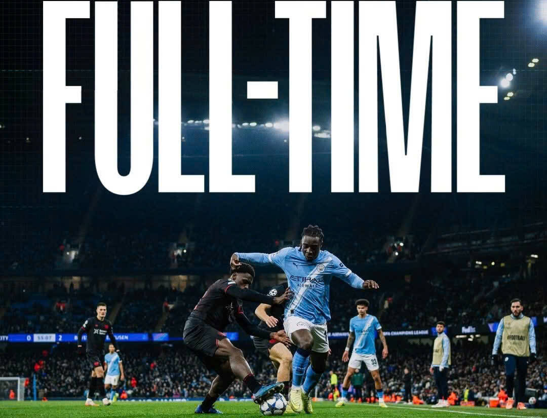 El Man City pierde inesperadamente ante el Leverkusen en casa. Foto: AFP