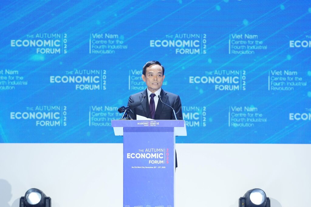 Bi thu Thanh uy TPHCM Tran Luu Quang phat bieu tai Dien dan kinh te mua Thu 2025. Anh: Nguon HEF