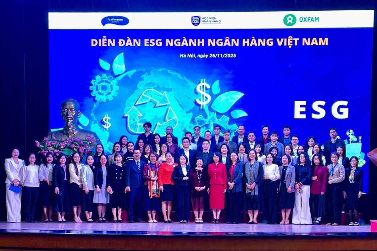 "ESG Forum of the Vietnam Banking Industry" organized by the Banking Academy in collaboration with Oxfam Novib. Photo: Thanh Binh