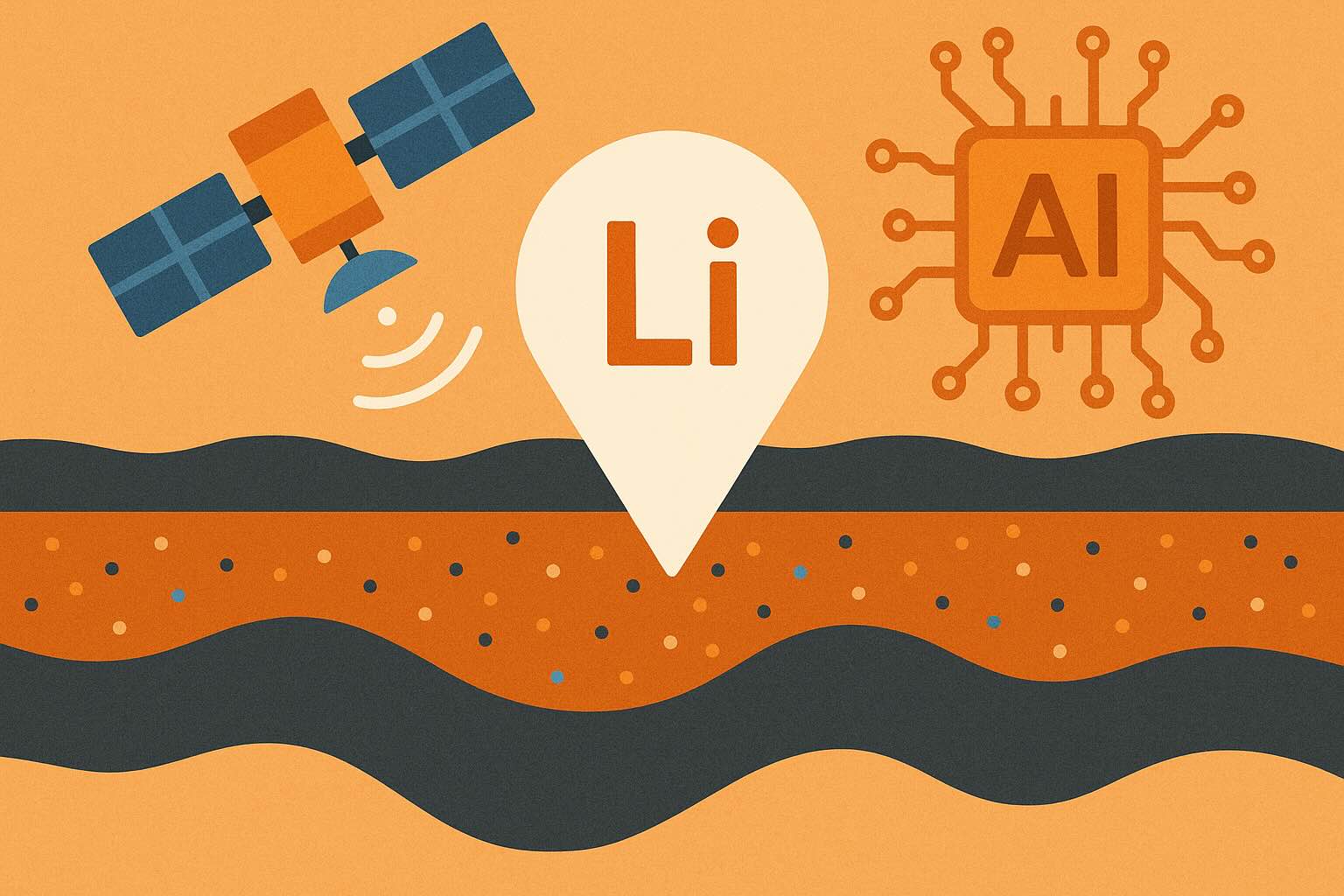 Fleet Space tim thay mo lithium khong lo bang AI va ve tinh. Do hoa: Hao Thien