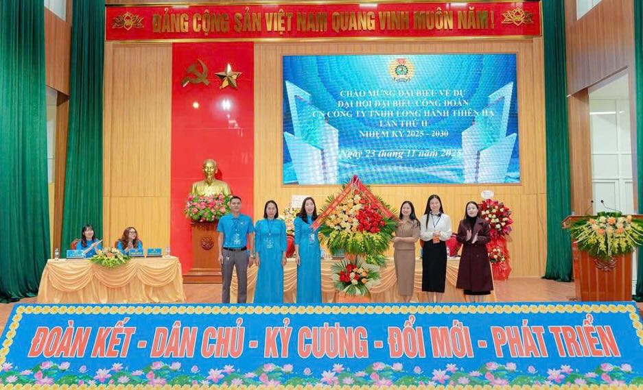 Le syndicat de la société Long Hành Thiên Hạ organise le 2e Congrès du syndicat pour le mandat 2025-2030. Photo : Syndicat de Thanh Hóa