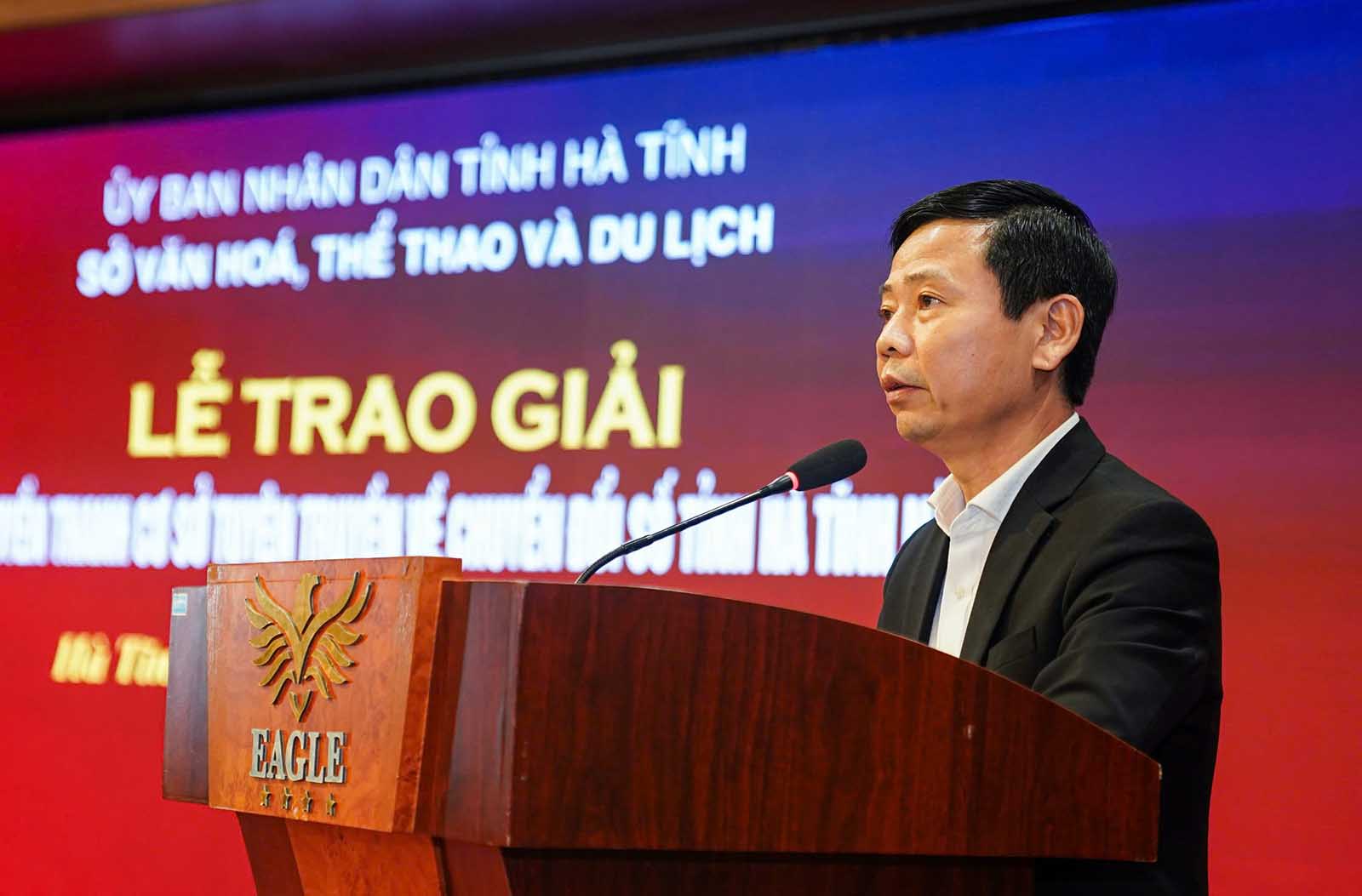 Ong Nguyen Cong Thanh - Pho Giam doc So Van hoa, The thao va Du lich Ha Tinh phat bieu tong ket cuoc thi. Anh: Tran Tuan.