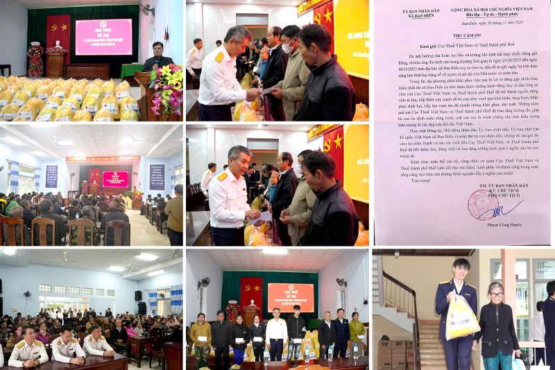 The Tax sector joins hands to help taxpayers in flood-affected areas reduce difficulties, soon stabilize their lives, and restore production and business. Photo: Tax Department