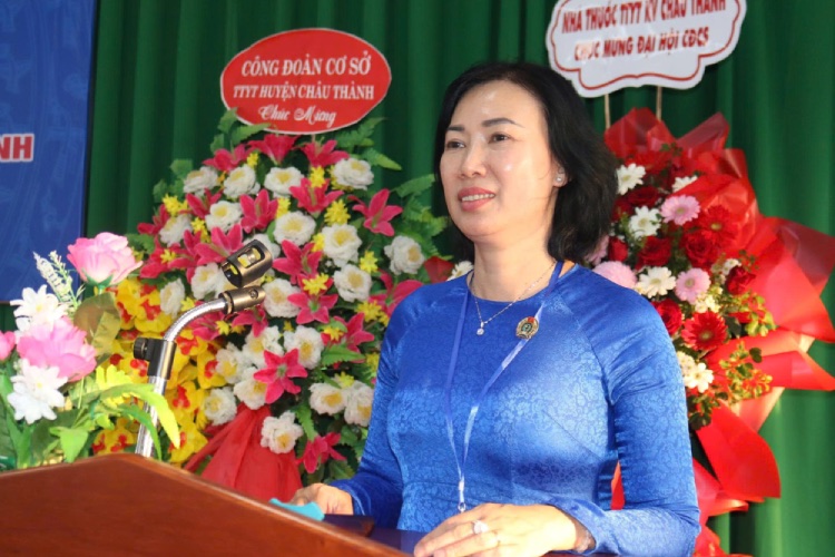 Ba Tran Ngoc My, Pho Chu tich LDLD TP Can Tho phat bieu tai Dai hoi. Anh: LDLD TP Can Tho. 