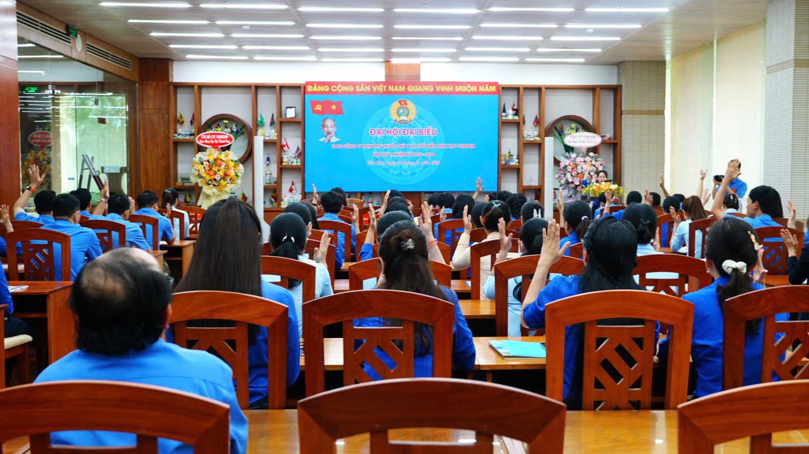 Quang canh Dai hoi Cong doan co so Cong ty TNHH MTV Thuoc Thu y va Che pham Sinh hoc Vemedim. Anh: LDLD TP Can Tho