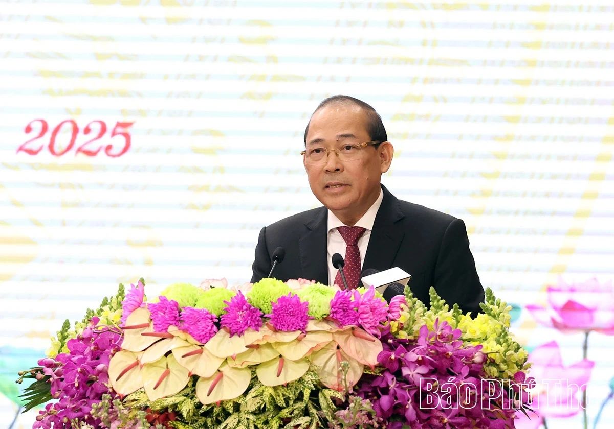 Pho Chu tich Uy ban Trung uong MTTQ Viet Nam Hoang Cong Thuy phat bieu tai Dai hoi. Anh: Bao Phu Tho