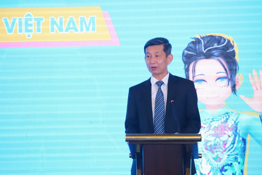 Ong Nguyen Danh Hoang Viet - Cuc truong Cuc The duc the thao Viet Nam phat bieu tai buoi le. Anh: VTC