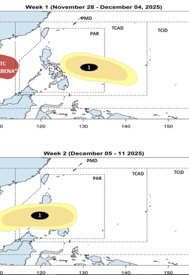 Ap thap gan Bien Dong co the manh len thanh bao va di vao Bien Dong. Anh: PAGASA 