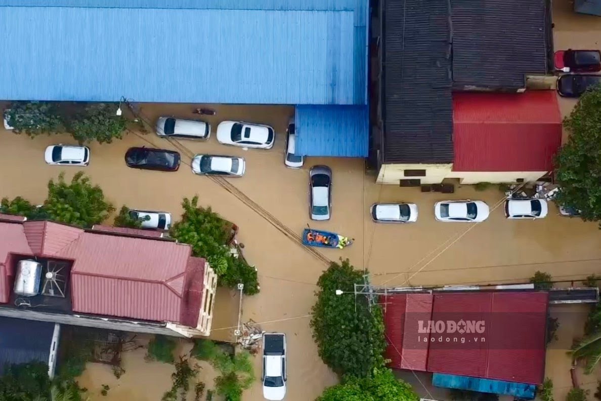 Nhieu khu vuc tai trung tam Thai Nguyen thuong xuyen ngap lut do mua lon. Anh: Viet Bac