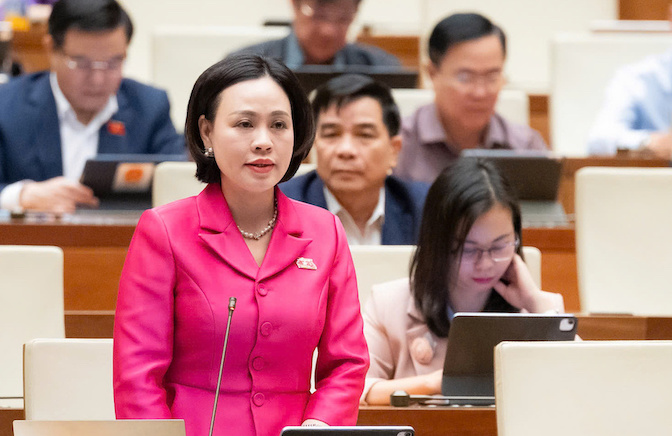 Dai bieu Tran Thi Hong Thanh (doan Ninh Binh). Anh: Media Quoc hoi