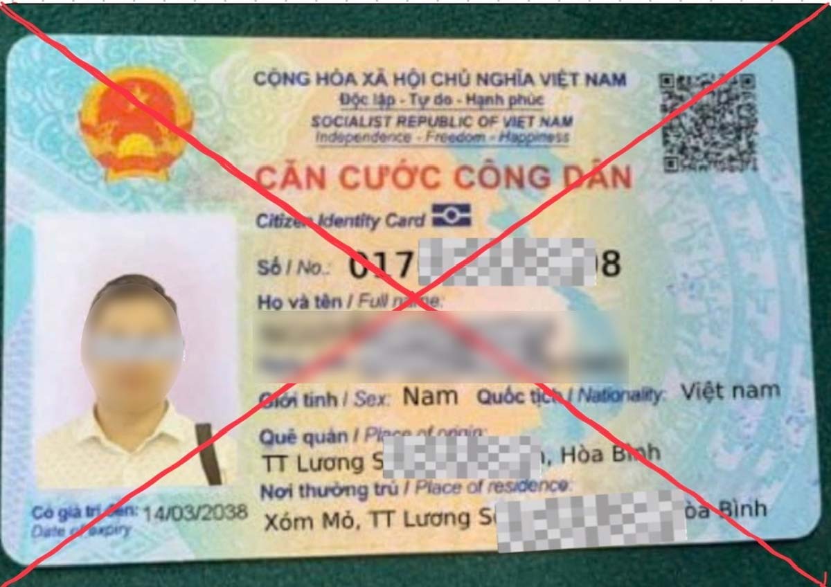 Dùng căn cước công dân giả để lừa đảo. Ảnh: Công an tỉnh Hưng Yên