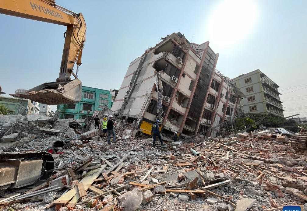 Scene of the earthquake in Mandalay, Myanmar, on March 31, 2025. Photo: Xinhua