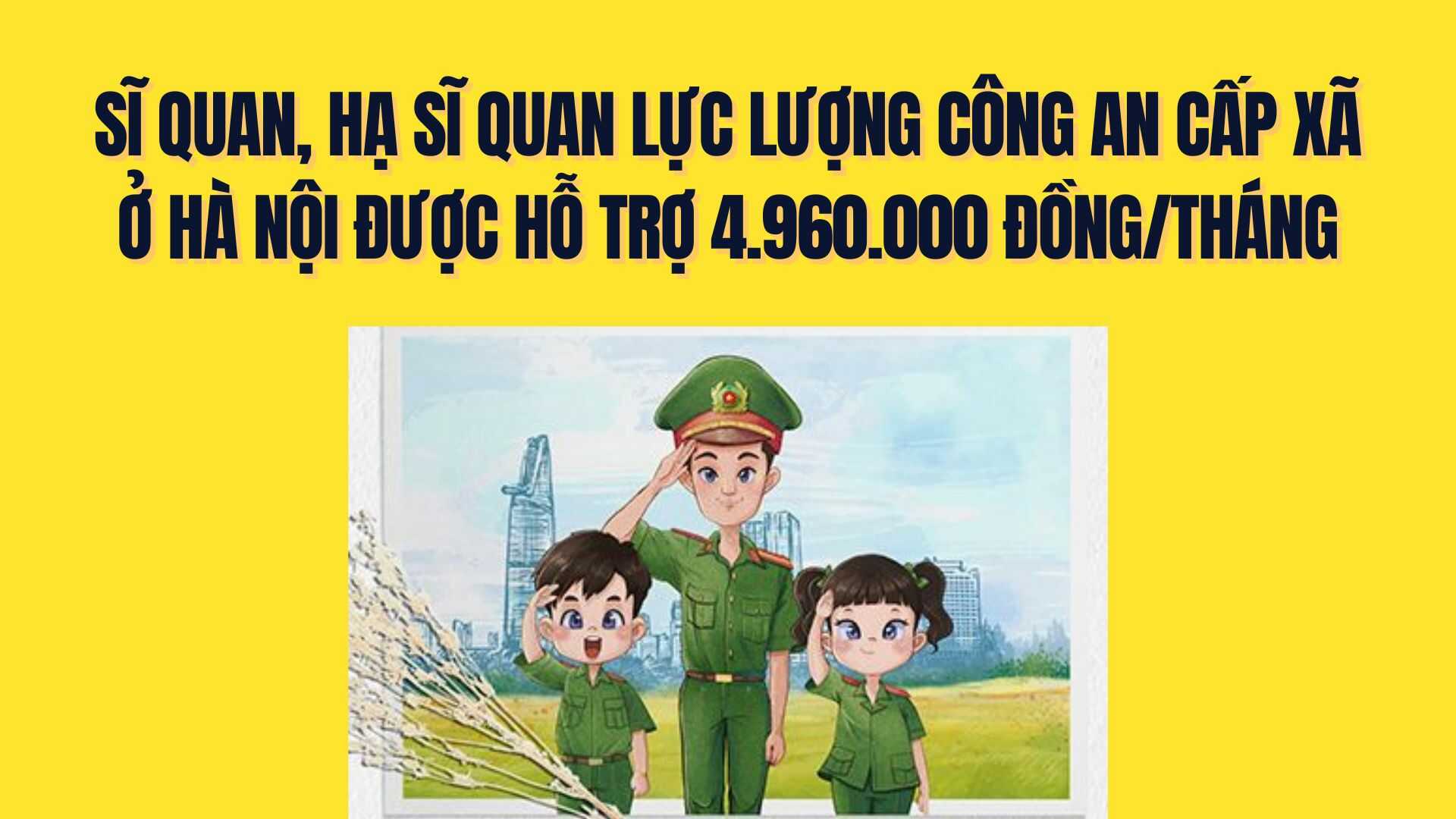 ハノイのコミューン警察部隊の士官、下士官は月額4 960 000ドンの支援を受けられます。グラフィック:Tra My