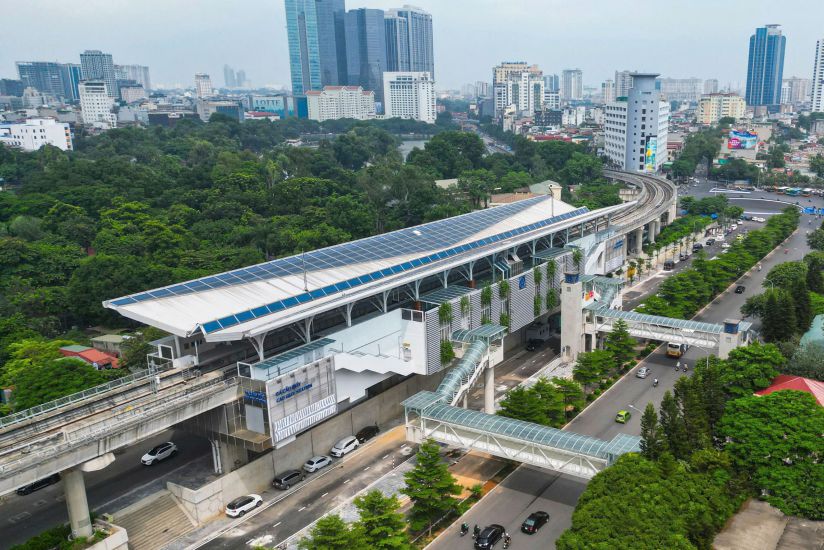 高架線 地下鉄 Nhon - ハノイ駅プロジェクト。写真:Tung Giang
