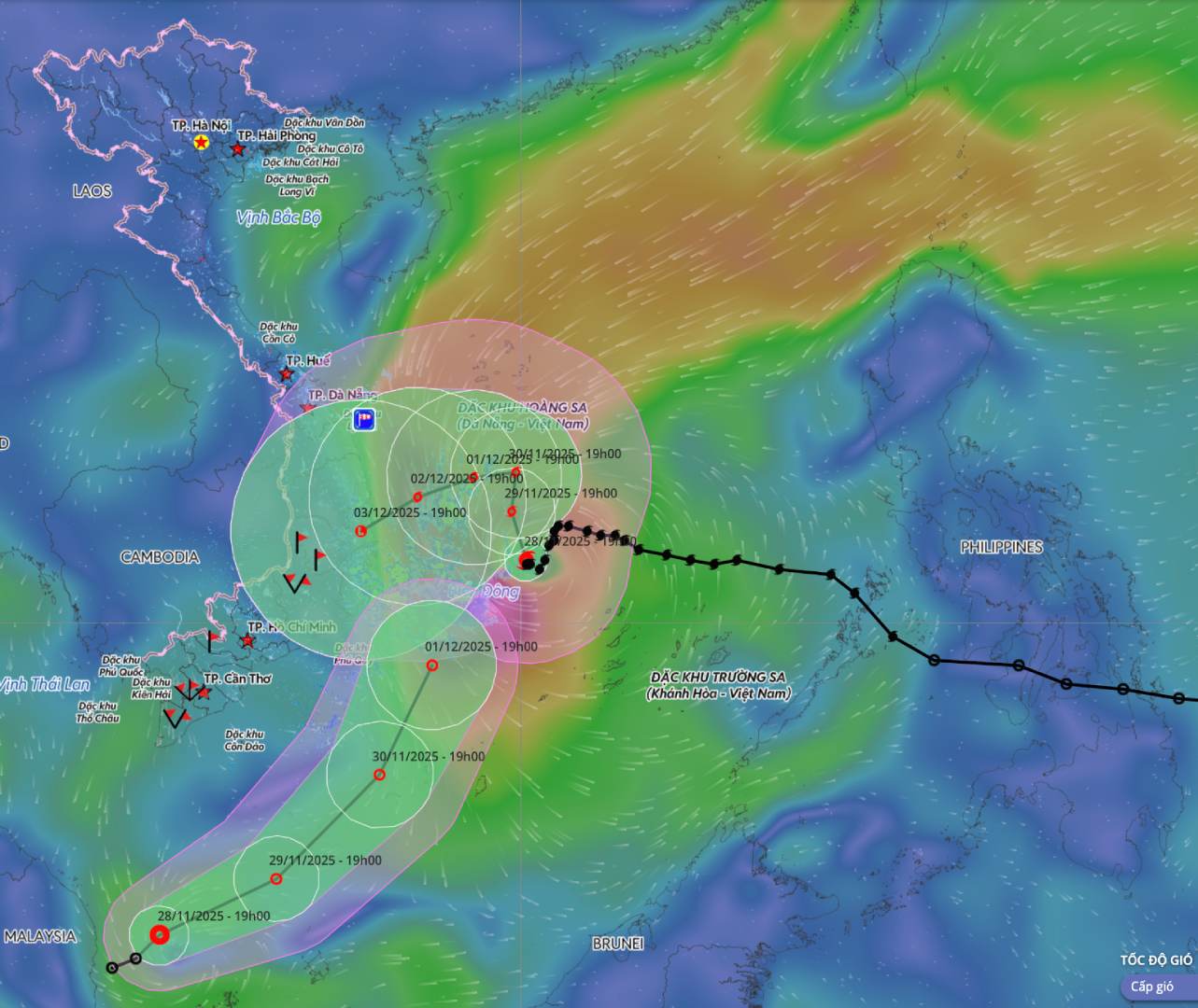 新たな熱帯低気圧が今後24時間以内に南シナ海に入る。出典:ベトナム自然災害監視システム