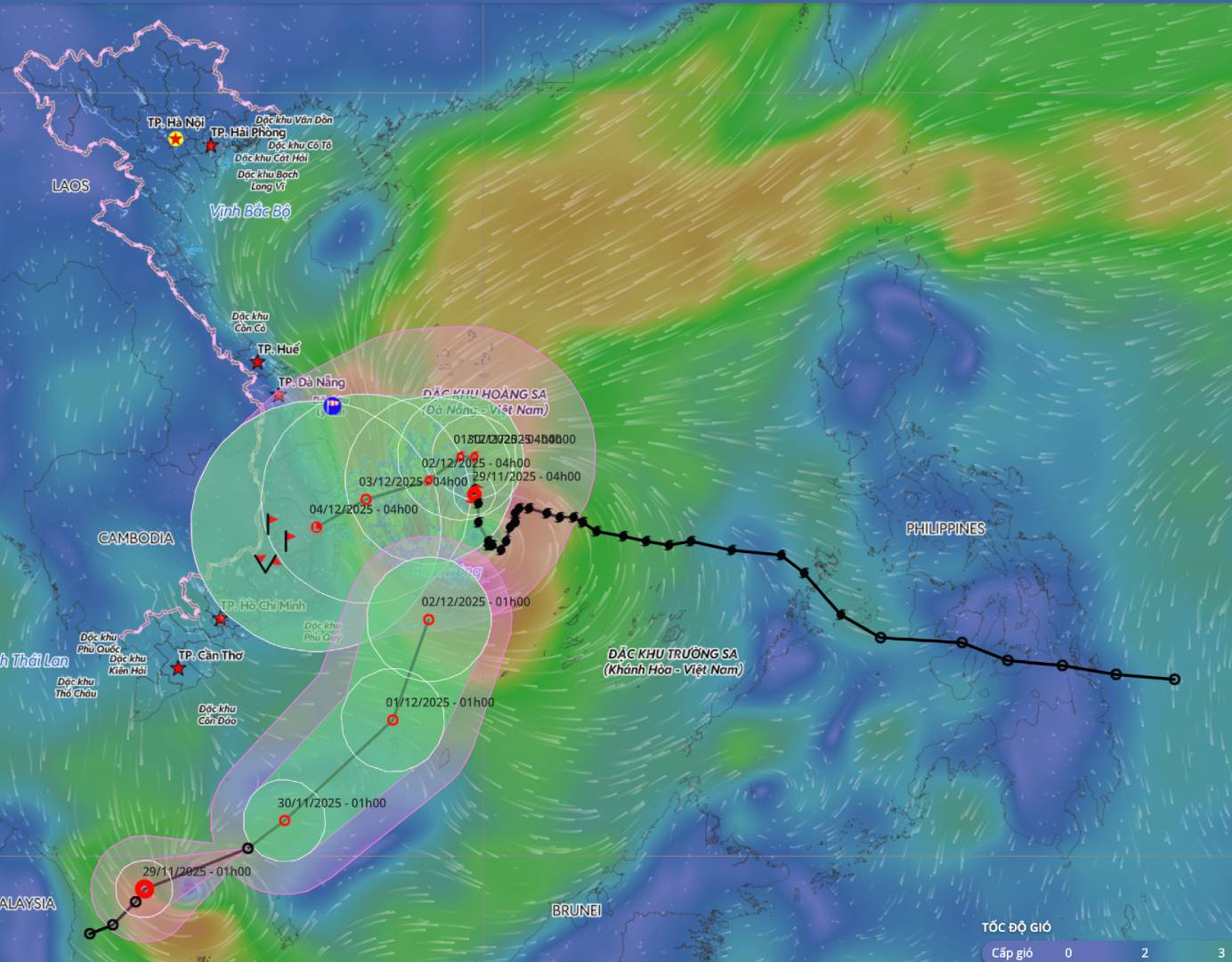 東シナ海で活動中の台風15号に加えて、新たな熱帯低気圧が間もなく到来します。出典:ベトナム自然災害監視システム