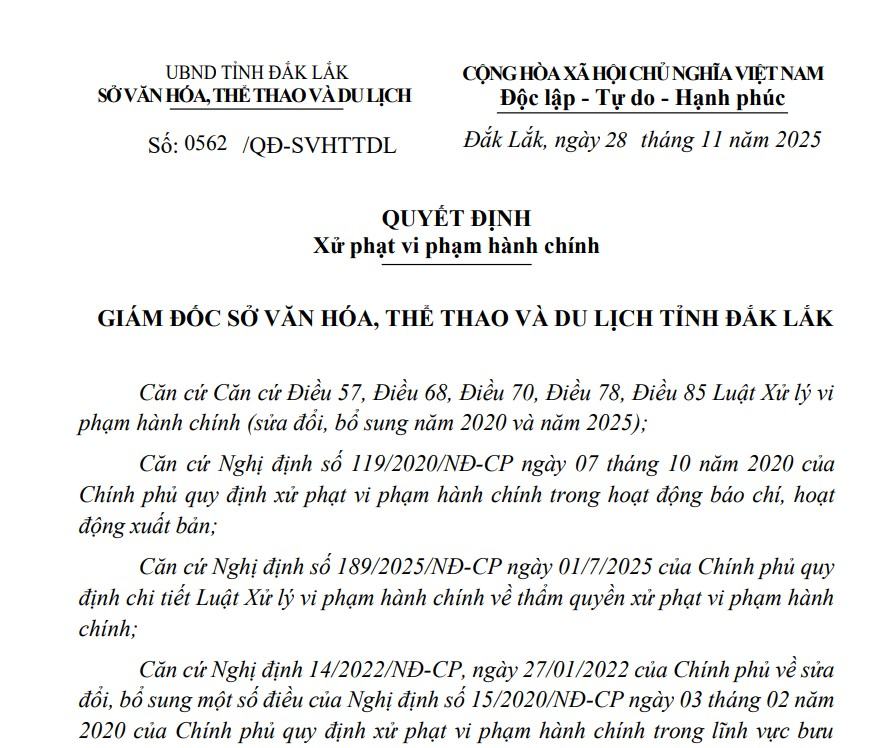 Cơ quan chức năng tỉnh Đắk Lắk ra quyết định xử phạt hành chính 2 đối tượng mạo danh phóng viên tác nghiệp. Ảnh: Bảo Trung