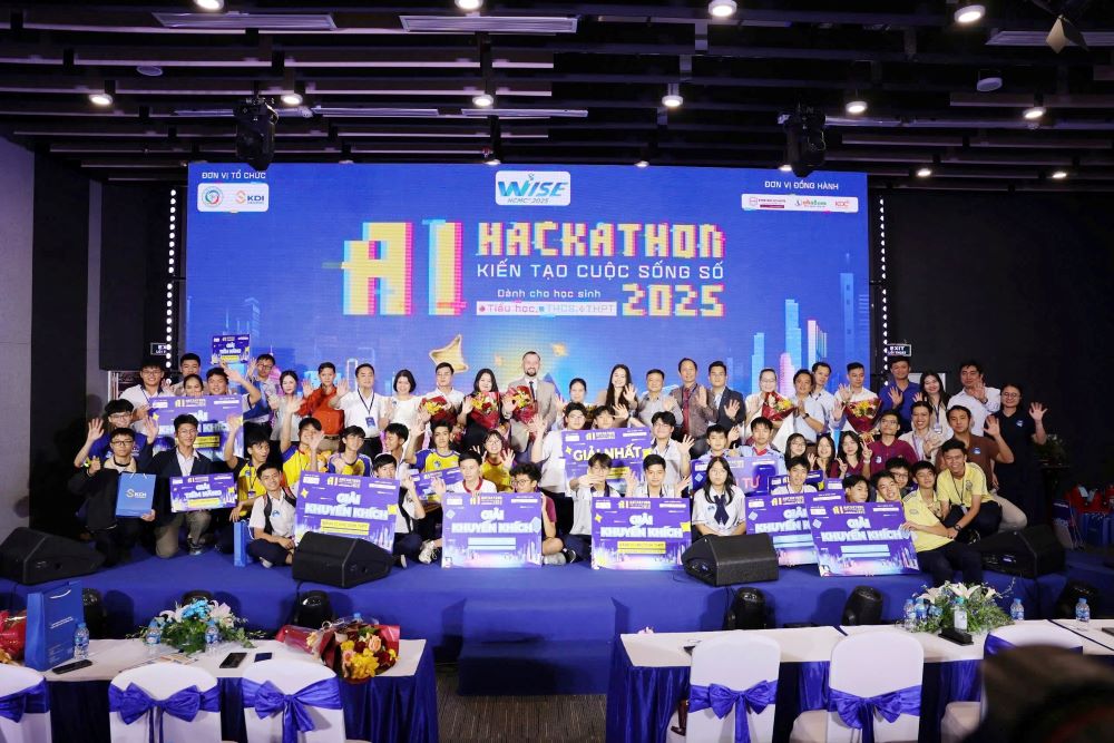 The 2025 AI Hackathon competition recognizes many outstanding AI application projects of students. Photo: Organizing Committee