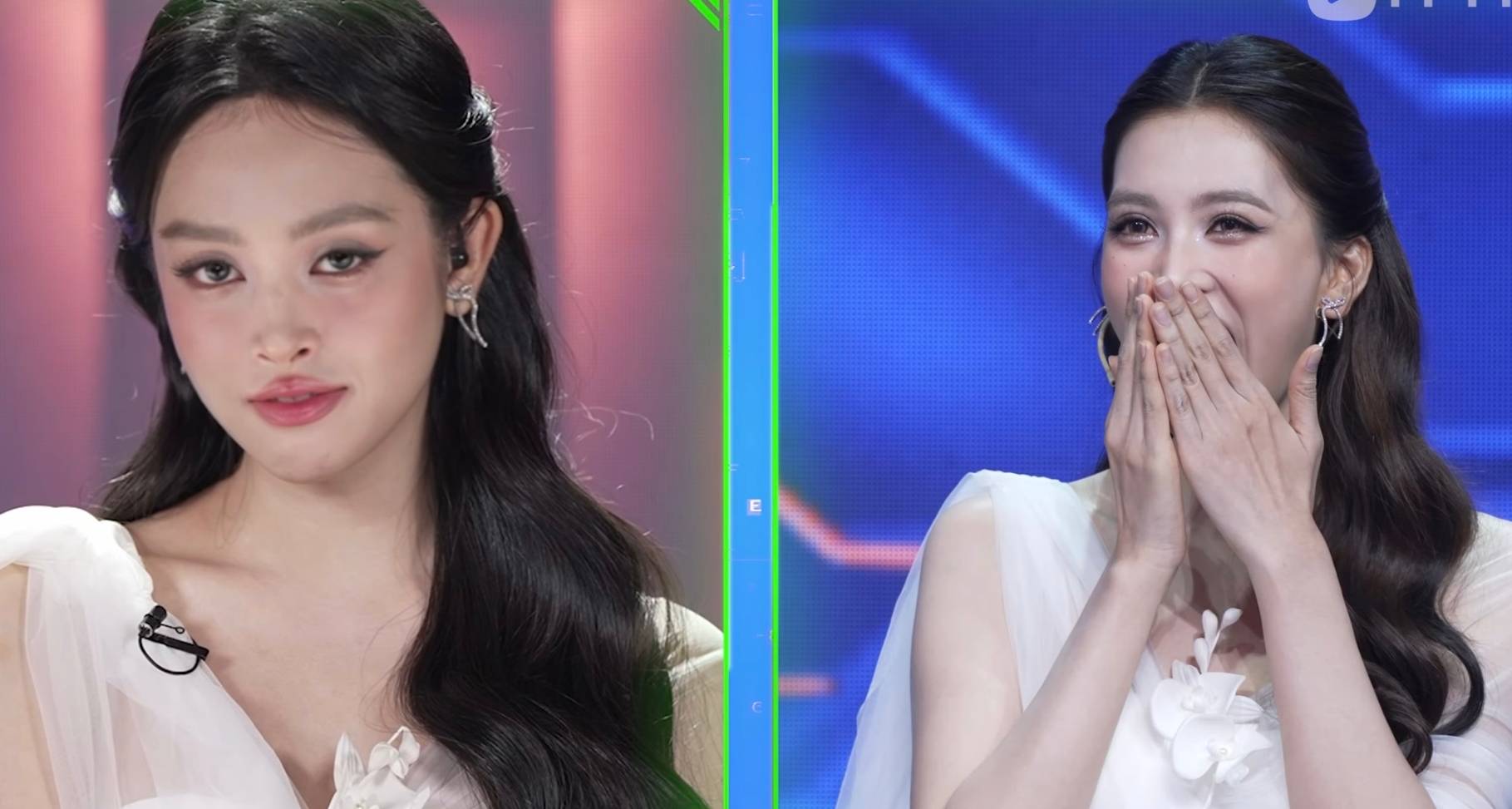 Tieu Vy was surprised to see her double version. Photo: Producer.