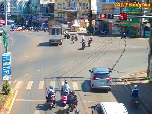 The owner was fined for running a red light in Dong Nai. Photo: Dong Nai Police