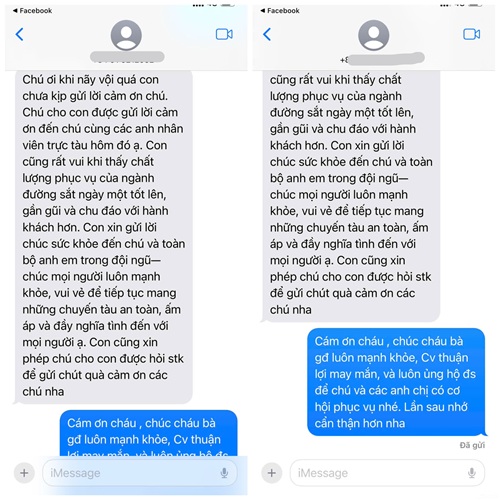 Thu cam on cua nu khach. Anh: DSVN