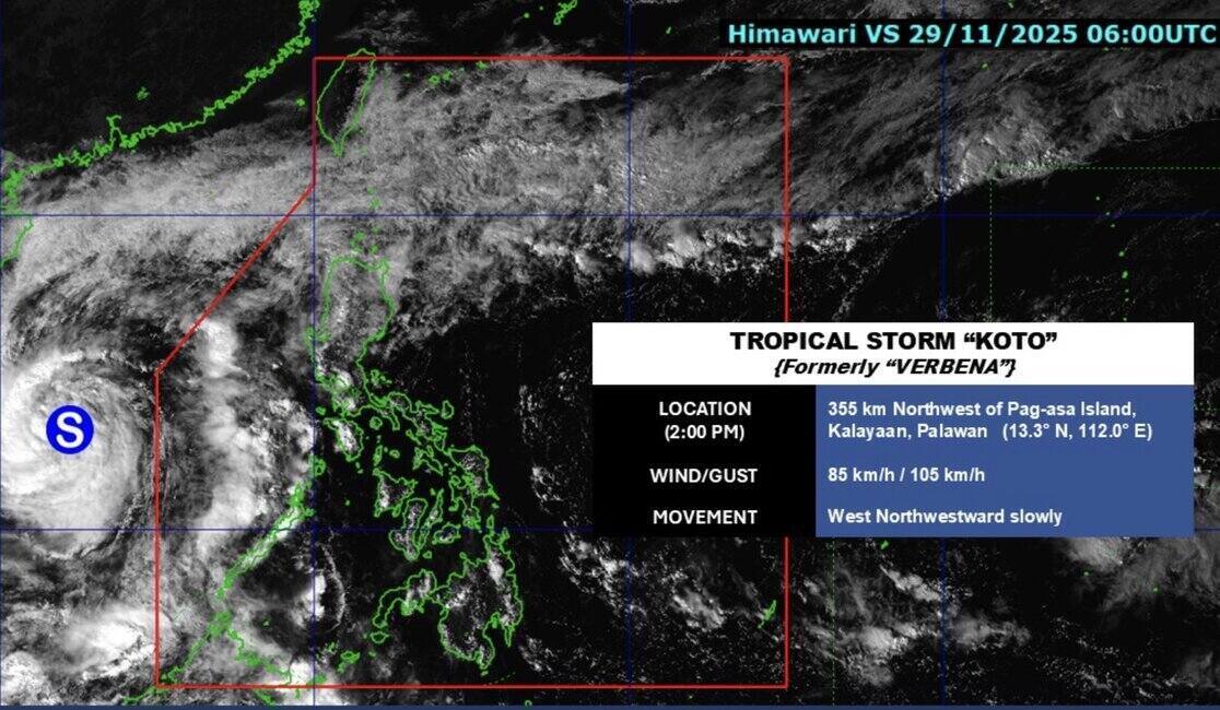 PAGASA esta monitoreando la tormenta numero 15 Koto en el Mar de China Meridional y afirma que no hay supertifon Wilma en Filipinas. Foto: PAGASA
