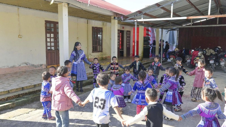 Co va tro tai diem truong Xa Khai Tung, Truong mam non Ta Ngai Cho, xa Pha Long, tinh Lao Cai 