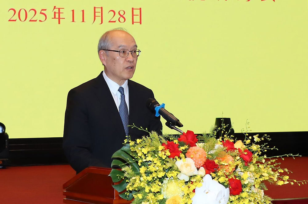 Chanh an Toa an nhan dan toi cao Trung Quoc Truong Quan phat bieu tai Hoi nghi. Anh: Bao Cong ly.