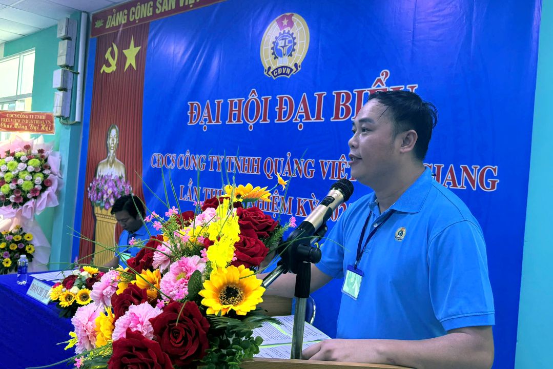 Ong Duong Van Phong duoc bau lam Chu tich CDCS Cong ty TNHH Quang Viet Tien Giang nhiem ky 2025-2030. Anh: Thanh Mai