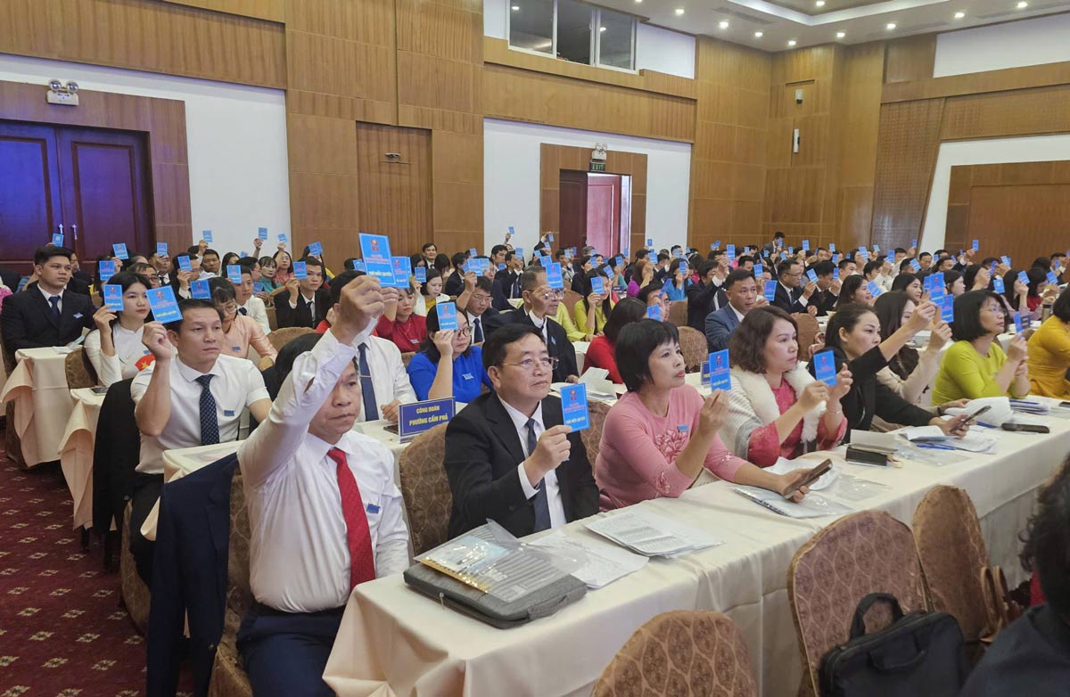 Cac dai bieu bieu quyet tai Dai hoi. Anh: Doan Hung